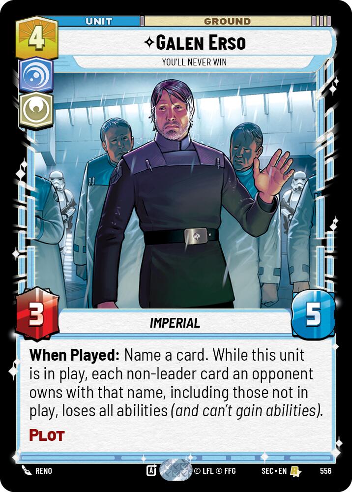 Galen Erso - You'll Never Win (Foil) (556) (556) [Secrets of Power] | Cards and Coasters CA