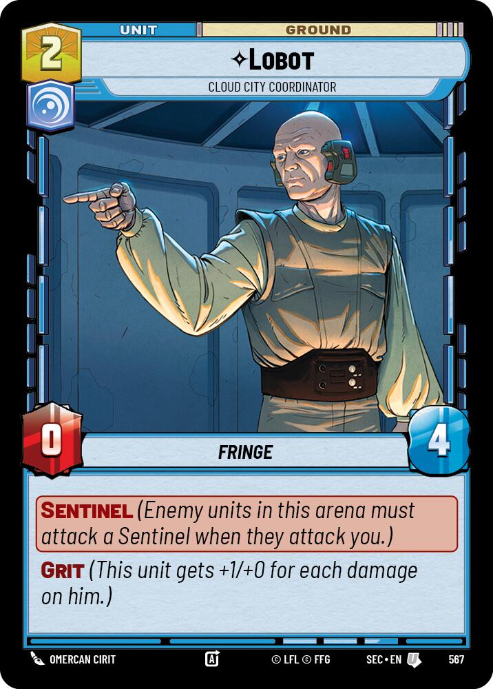 Lobot - Cloud City Coordinator (Foil) (567) (567) [Secrets of Power] | Cards and Coasters CA