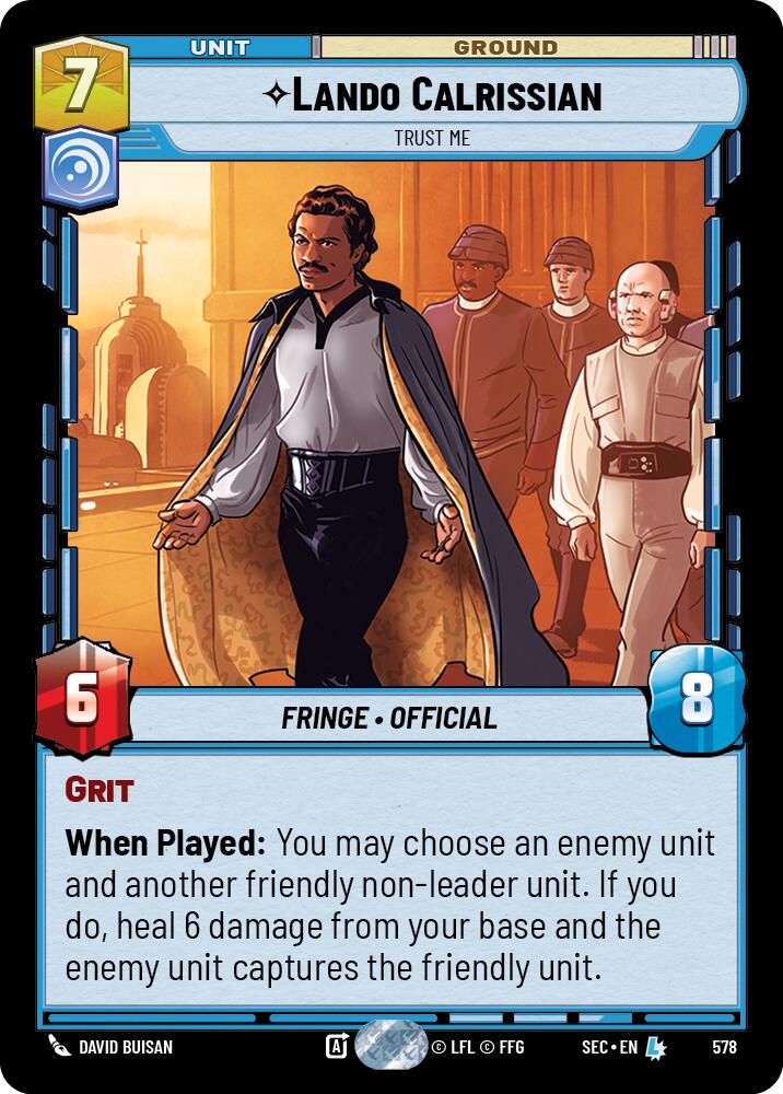 Lando Calrissian - Trust Me (Foil) (578) (578) [Secrets of Power] | Cards and Coasters CA