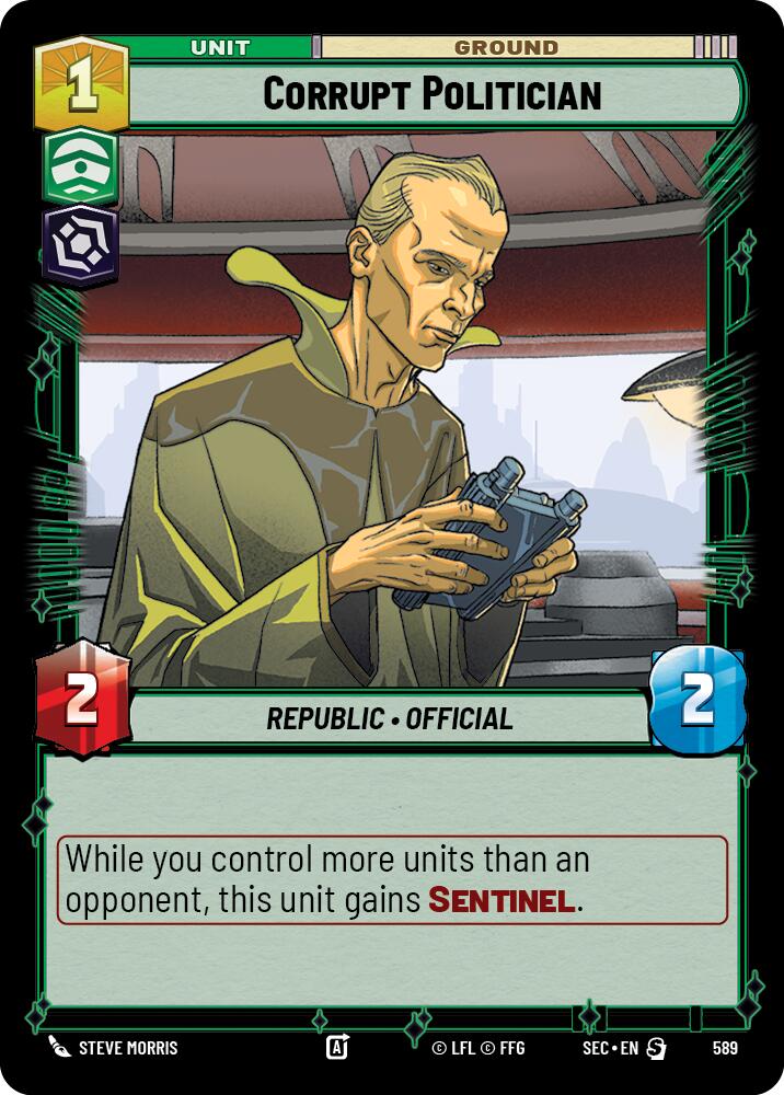 Corrupt Politician (589) (Foil) (589) [Secrets of Power] | Cards and Coasters CA