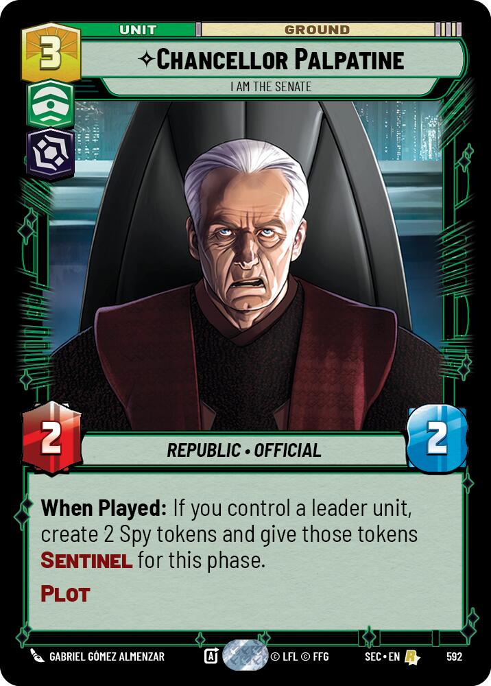 Chancellor Palpatine - I Am the Senate (Foil) (592) (592) [Secrets of Power] | Cards and Coasters CA