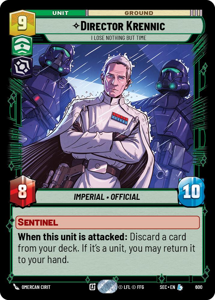 Director Krennic - I Lose Nothing But Time (Foil) (600) (600) [Secrets of Power] | Cards and Coasters CA
