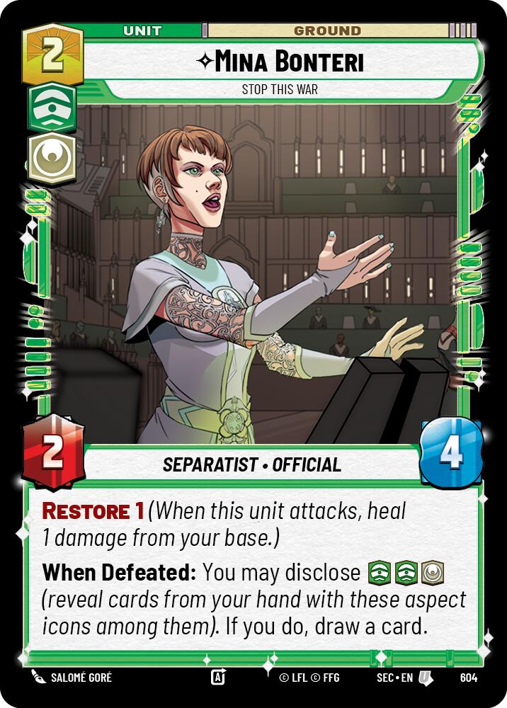 Mina Bonteri - Stop This War (Foil) (604) (604) [Secrets of Power] | Cards and Coasters CA