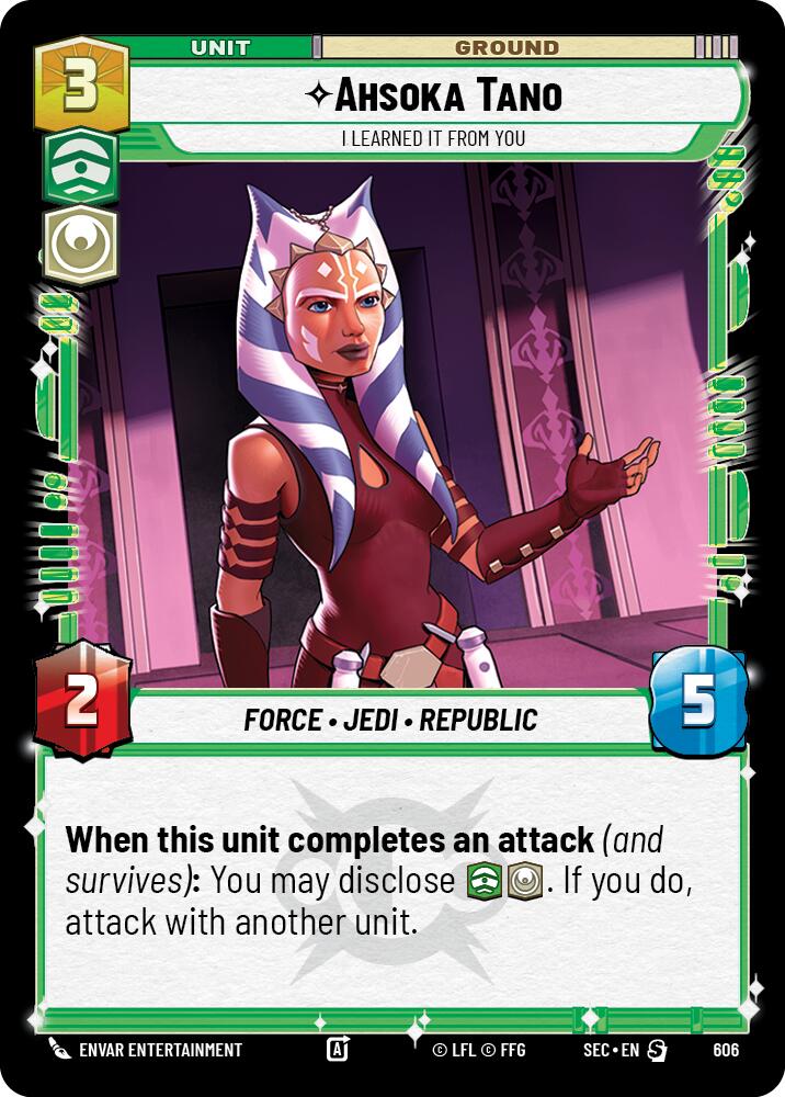Ahsoka Tano - I Learned It from You (Foil) (606) (606) [Secrets of Power] | Cards and Coasters CA