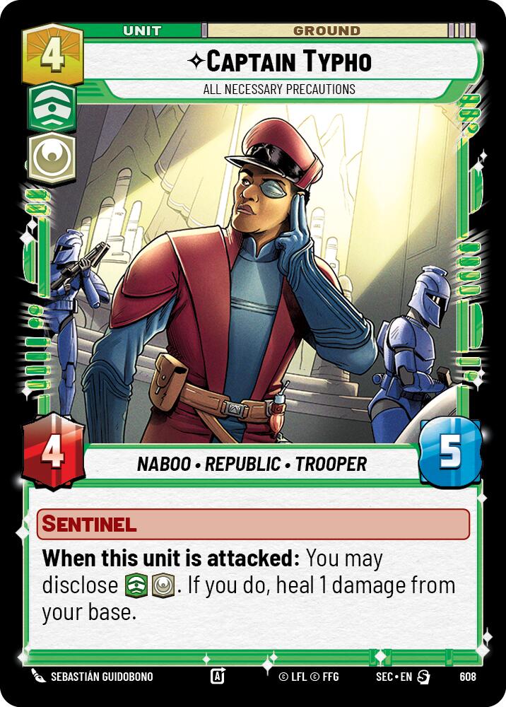 Captain Typho - All Necessary Precautions (Foil) (608) (608) [Secrets of Power] | Cards and Coasters CA