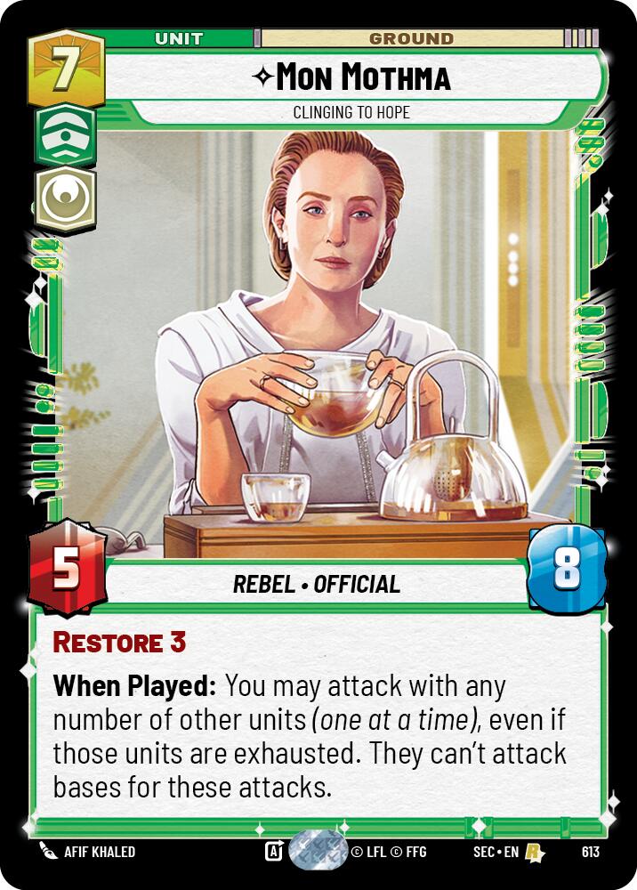 Mon Mothma - Clinging to Hope (Foil) (613) (613) [Secrets of Power] | Cards and Coasters CA