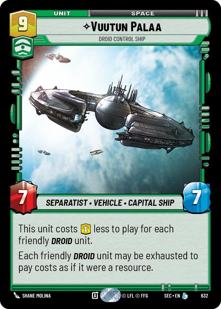 Vuutun Palaa - Droid Control Ship (Foil) (632) (632) [Secrets of Power] | Cards and Coasters CA