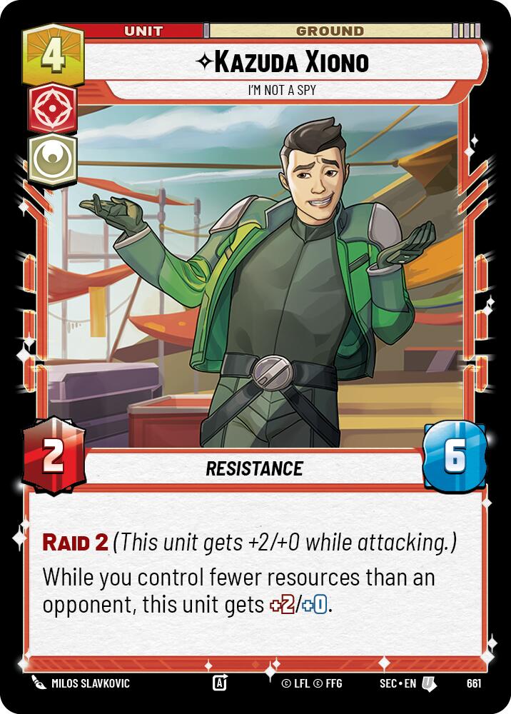 Kazuda Xiono - I'm Not A Spy (Foil) (661) (661) [Secrets of Power] | Cards and Coasters CA