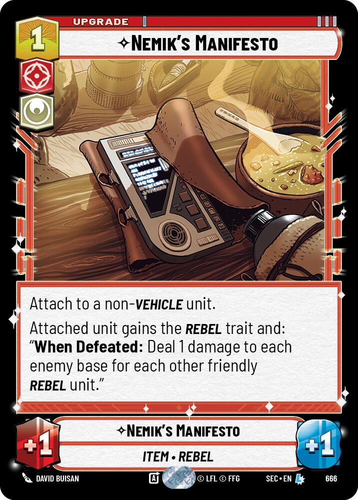Nemik's Manifesto (666) (Foil) (666) [Secrets of Power] | Cards and Coasters CA