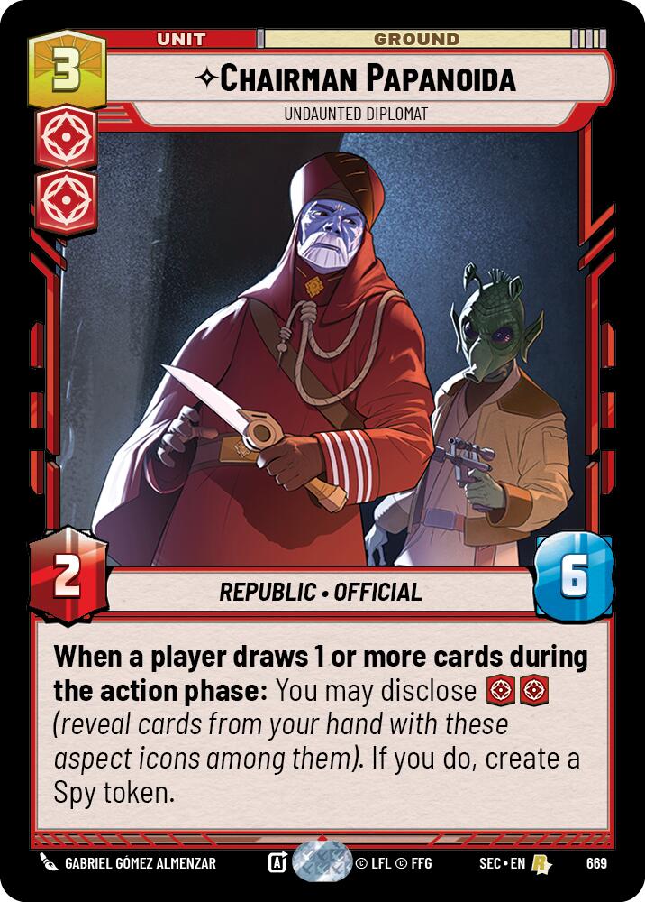 Chairman Papanoida - Undaunted Diplomat (Foil) (669) (669) [Secrets of Power] | Cards and Coasters CA