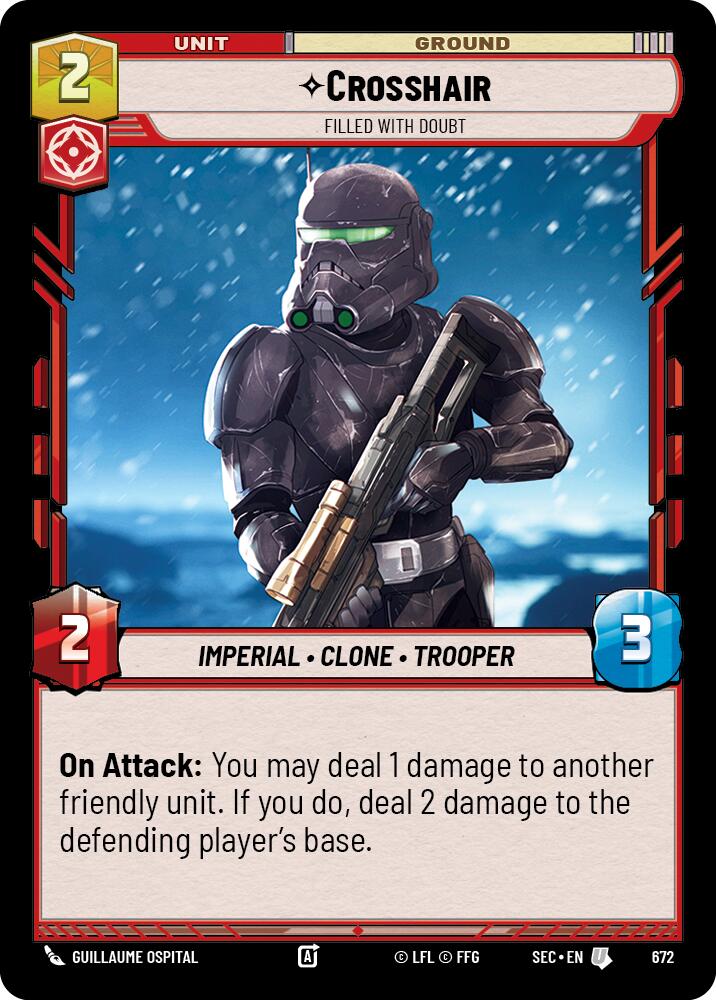 Crosshair - Filled With Doubt (Foil) (672) (672) [Secrets of Power] | Cards and Coasters CA