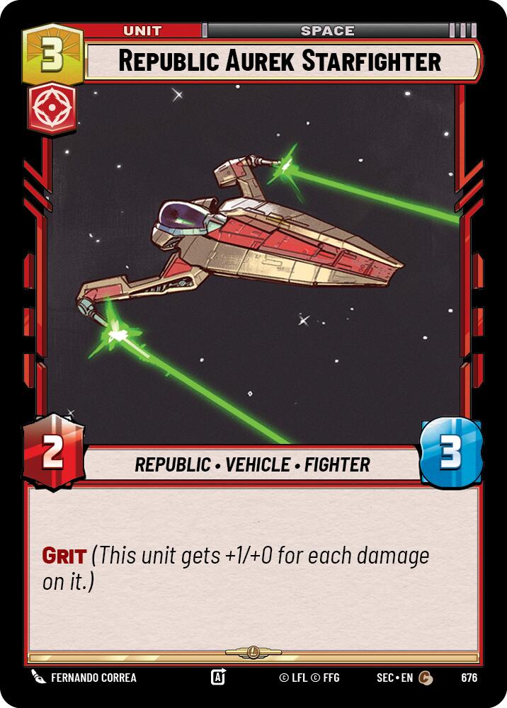 Republic Aurek Starfighter (676) (Foil) (676) [Secrets of Power] | Cards and Coasters CA