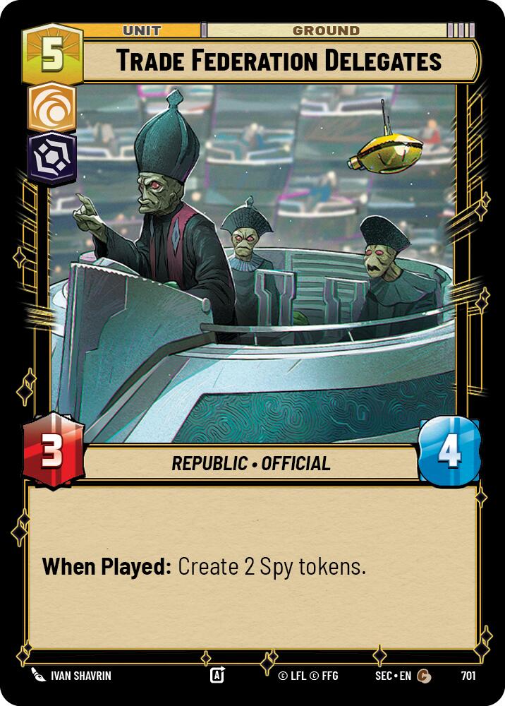Trade Federation Delegates (701) (Foil) (701) [Secrets of Power] | Cards and Coasters CA