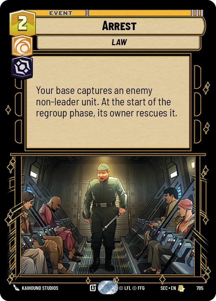 Arrest (705) (Foil) (705) [Secrets of Power] | Cards and Coasters CA