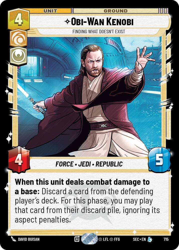 Obi-Wan Kenobi - Wan Kenobi (715) - Finding What Doesn't Exist (Foil) (715) (715) [Secrets of Power] | Cards and Coasters CA