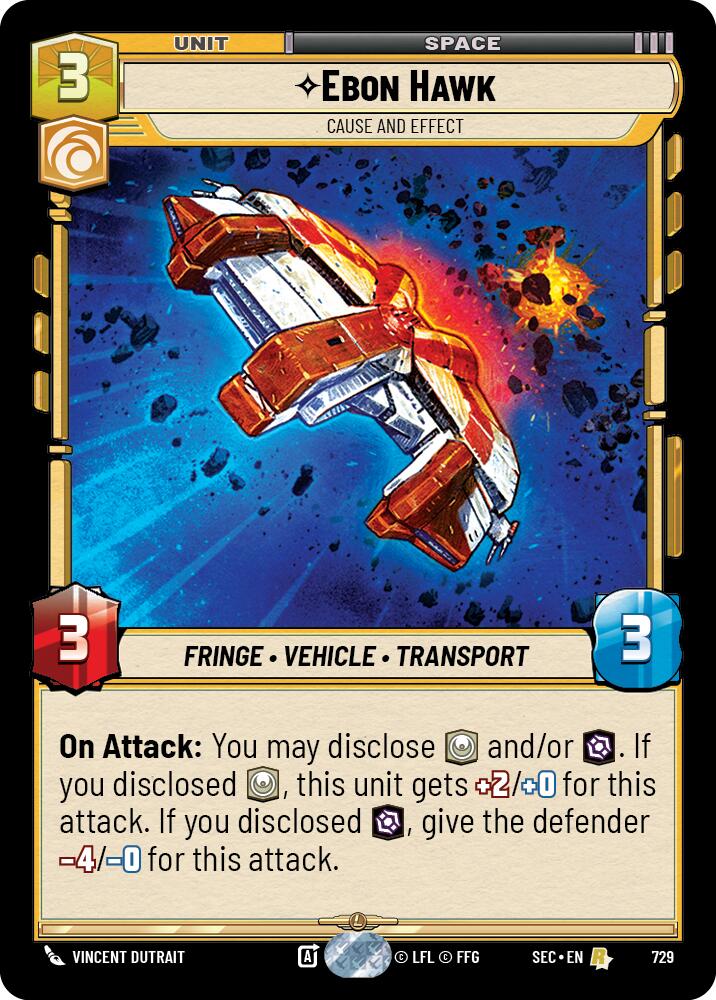 Ebon Hawk - Cause and Effect (Foil) (729) (729) [Secrets of Power] | Cards and Coasters CA