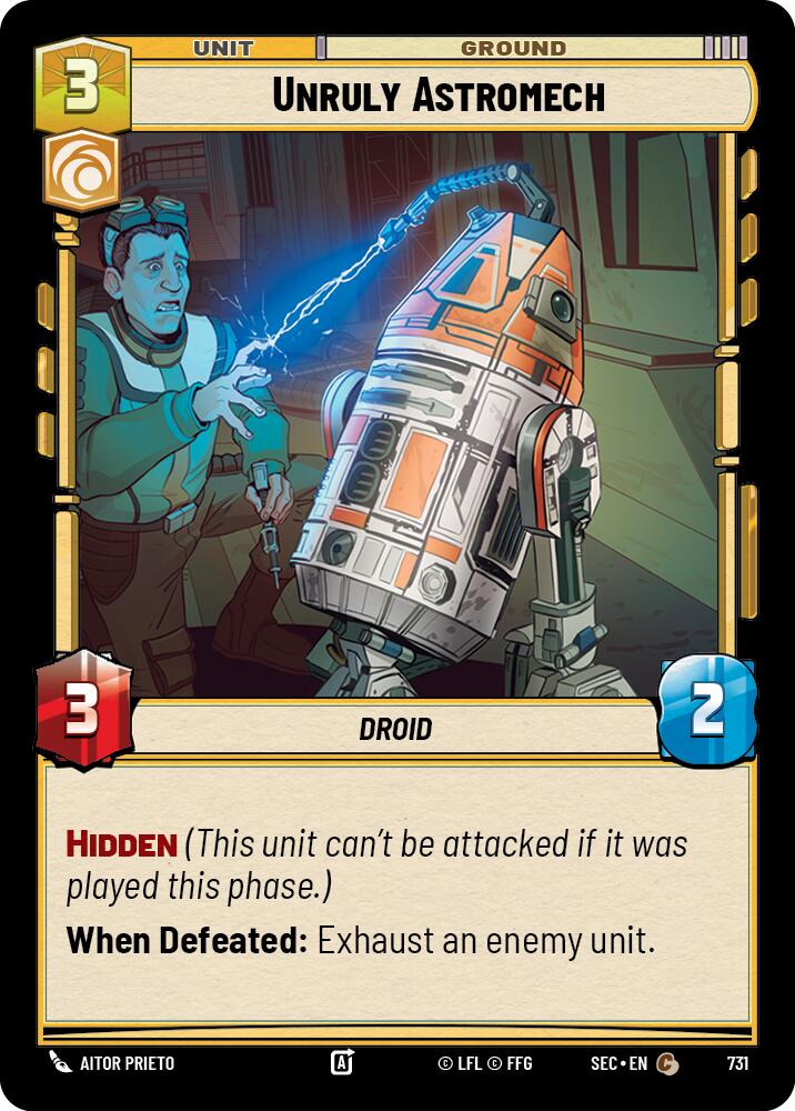 Unruly Astromech (731) (Foil) (731) [Secrets of Power] | Cards and Coasters CA