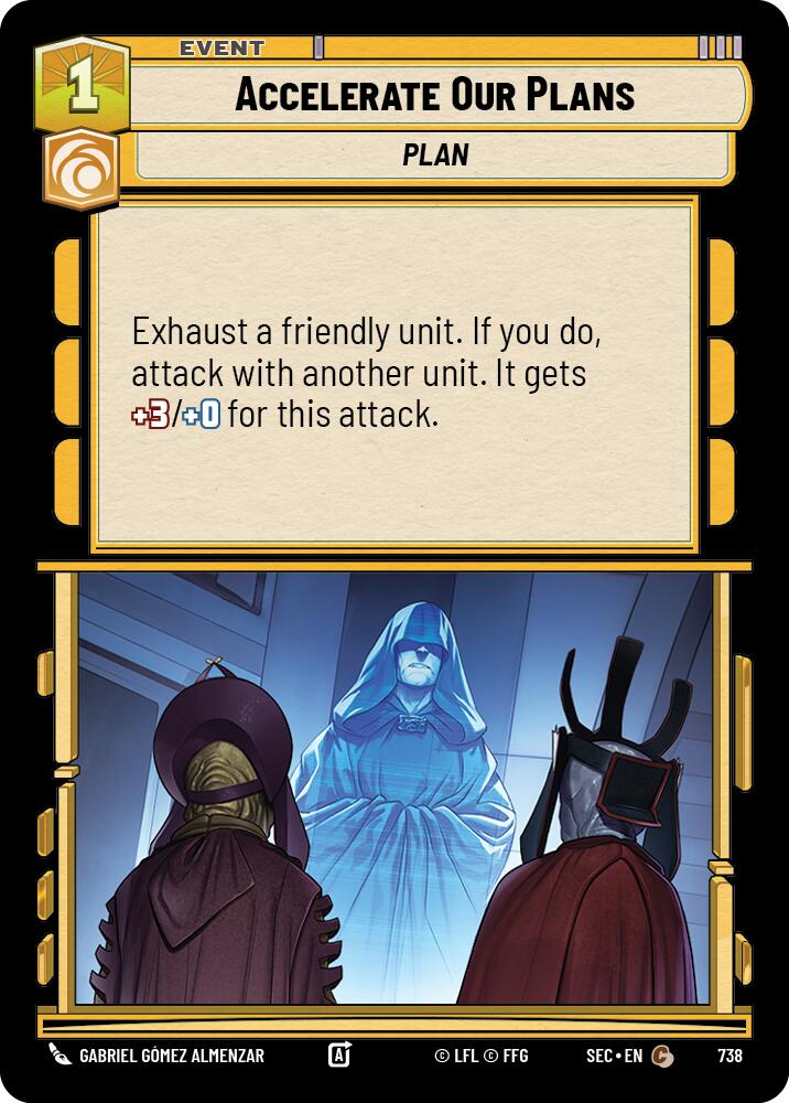 Accelerate Our Plans (738) (Foil) (738) [Secrets of Power] | Cards and Coasters CA