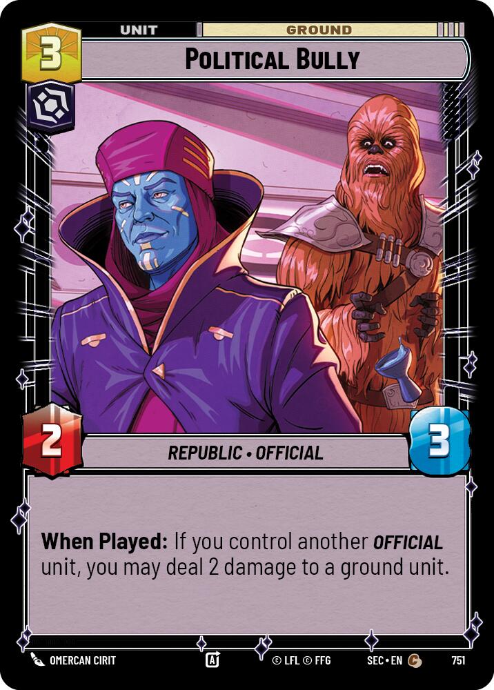 Political Bully (751) (Foil) (751) [Secrets of Power] | Cards and Coasters CA