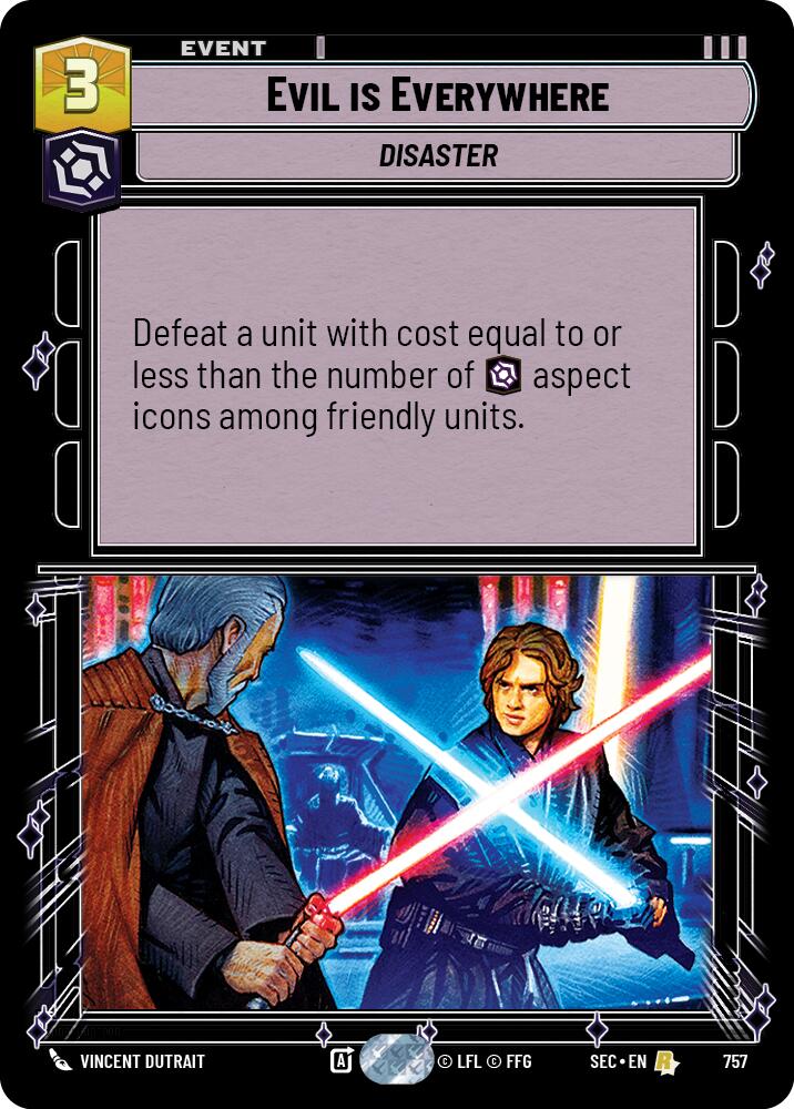 Evil is Everywhere (757) (Foil) (757) [Secrets of Power] | Cards and Coasters CA