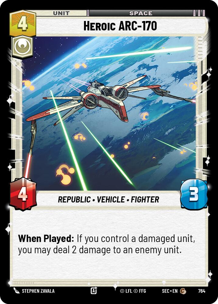 Heroic ARC-170 (764) (Foil) (764) [Secrets of Power] | Cards and Coasters CA