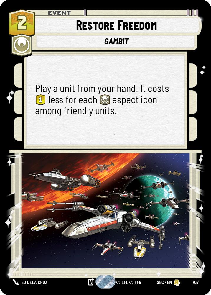 Restore Freedom (767) (Foil) (767) [Secrets of Power] | Cards and Coasters CA