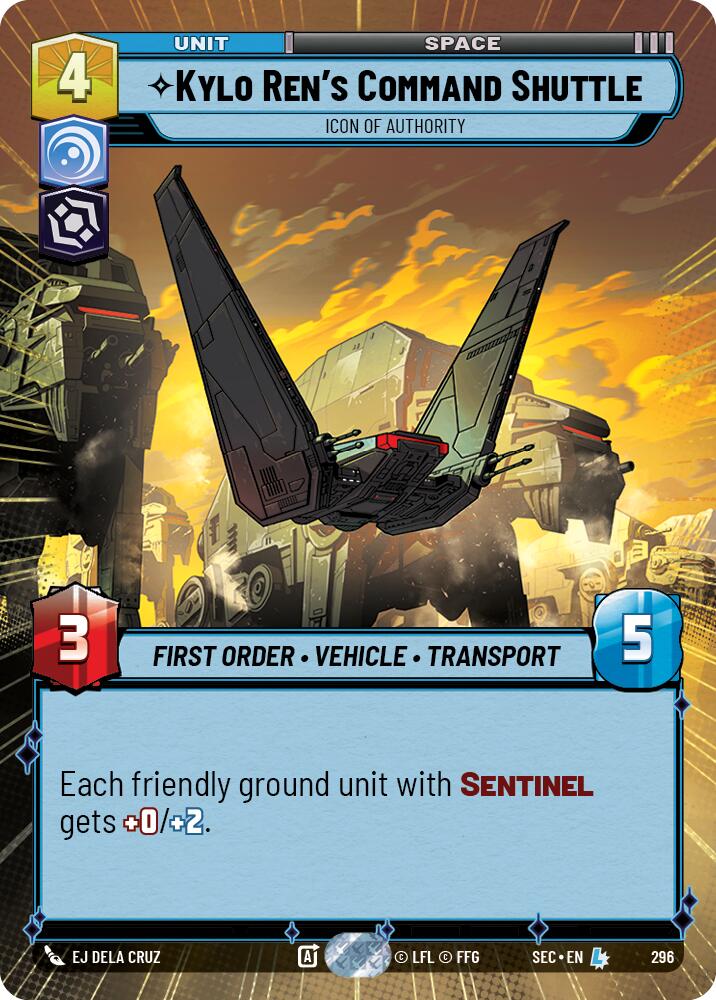 Kylo Ren's Command Shuttle - Icon of Authority (Hyperspace) (296) (296) [Secrets of Power] | Cards and Coasters CA