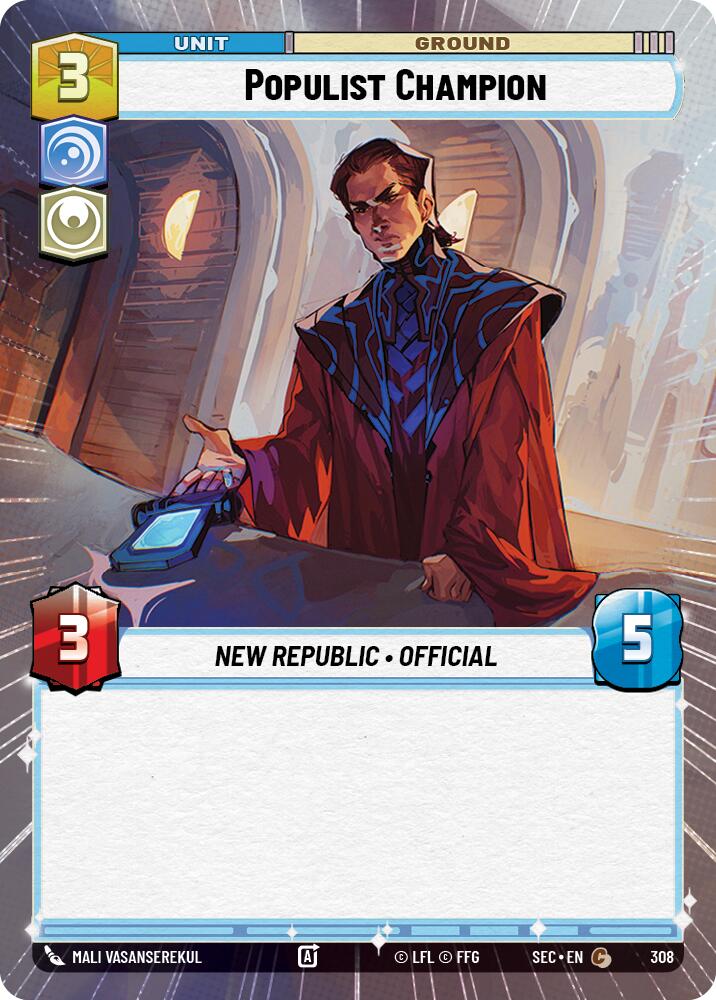 Populist Champion (308) (Hyperspace) (308) [Secrets of Power] | Cards and Coasters CA