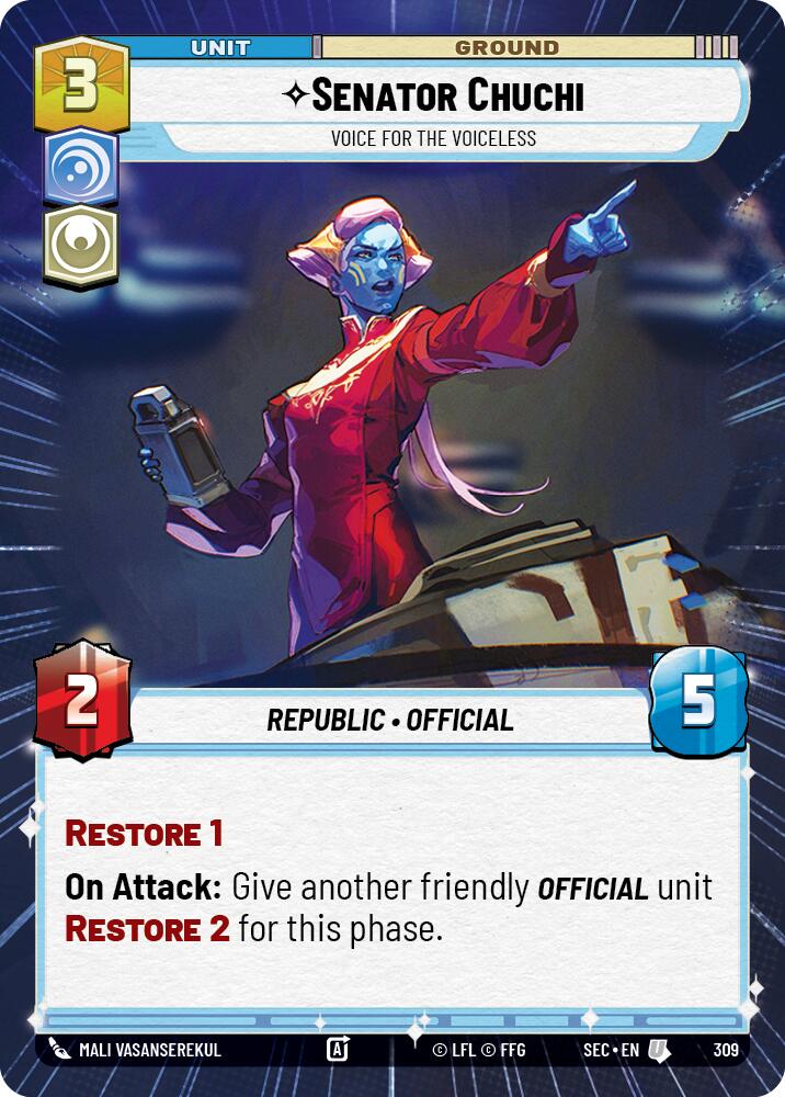 Senator Chuchi - Voice for the Voiceless (Hyperspace) (309) (309) [Secrets of Power] | Cards and Coasters CA