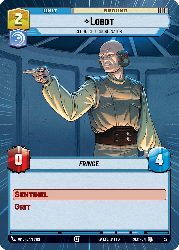 Lobot - Cloud City Coordinator (Hyperspace) (321) (321) [Secrets of Power] | Cards and Coasters CA
