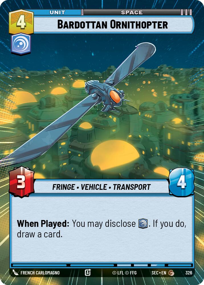Bardottan Ornithopter (326) (Hyperspace) (326) [Secrets of Power] | Cards and Coasters CA