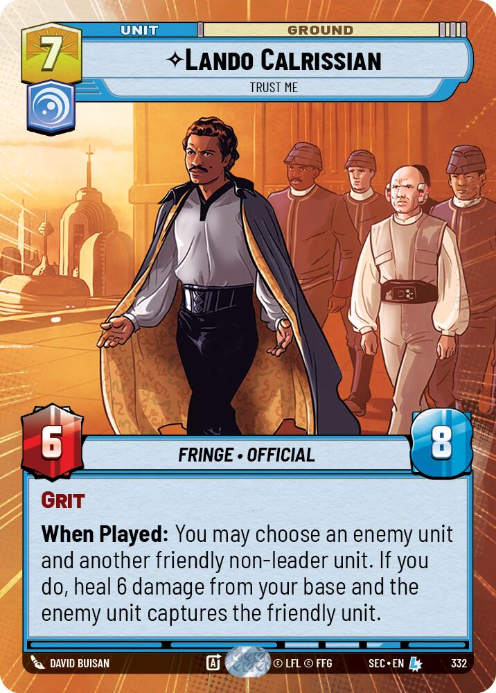 Lando Calrissian - Trust Me (Hyperspace) (332) (332) [Secrets of Power] | Cards and Coasters CA