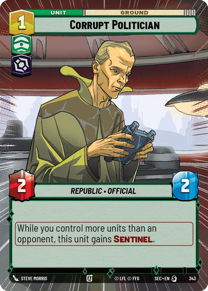 Corrupt Politician (343) (Hyperspace) (343) [Secrets of Power] | Cards and Coasters CA