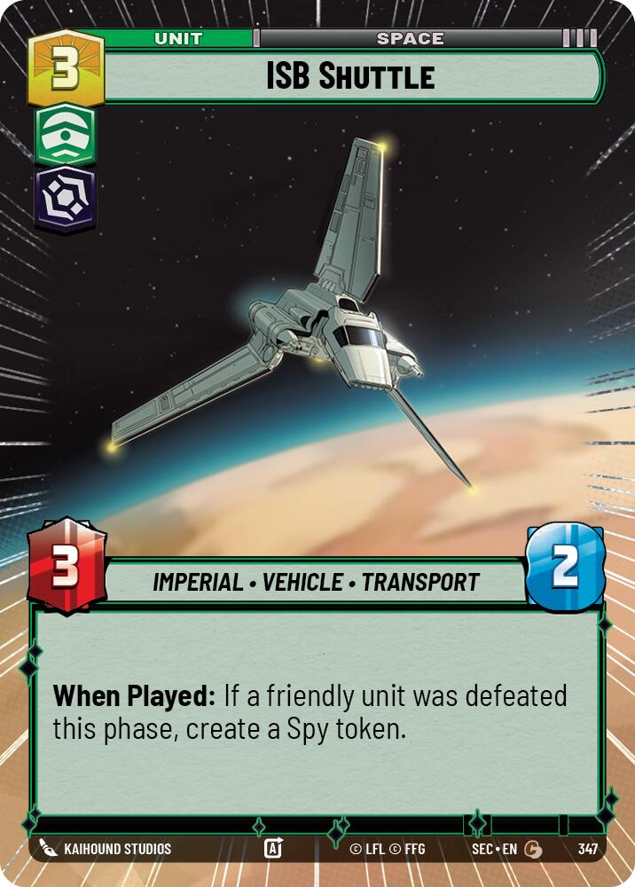 ISB Shuttle (347) (Hyperspace) (347) [Secrets of Power] | Cards and Coasters CA