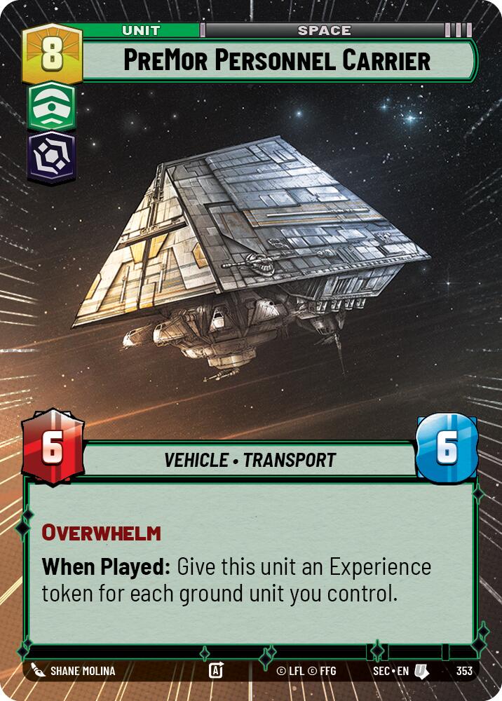 PreMor Personnel Carrier (353) (Hyperspace) (353) [Secrets of Power] | Cards and Coasters CA