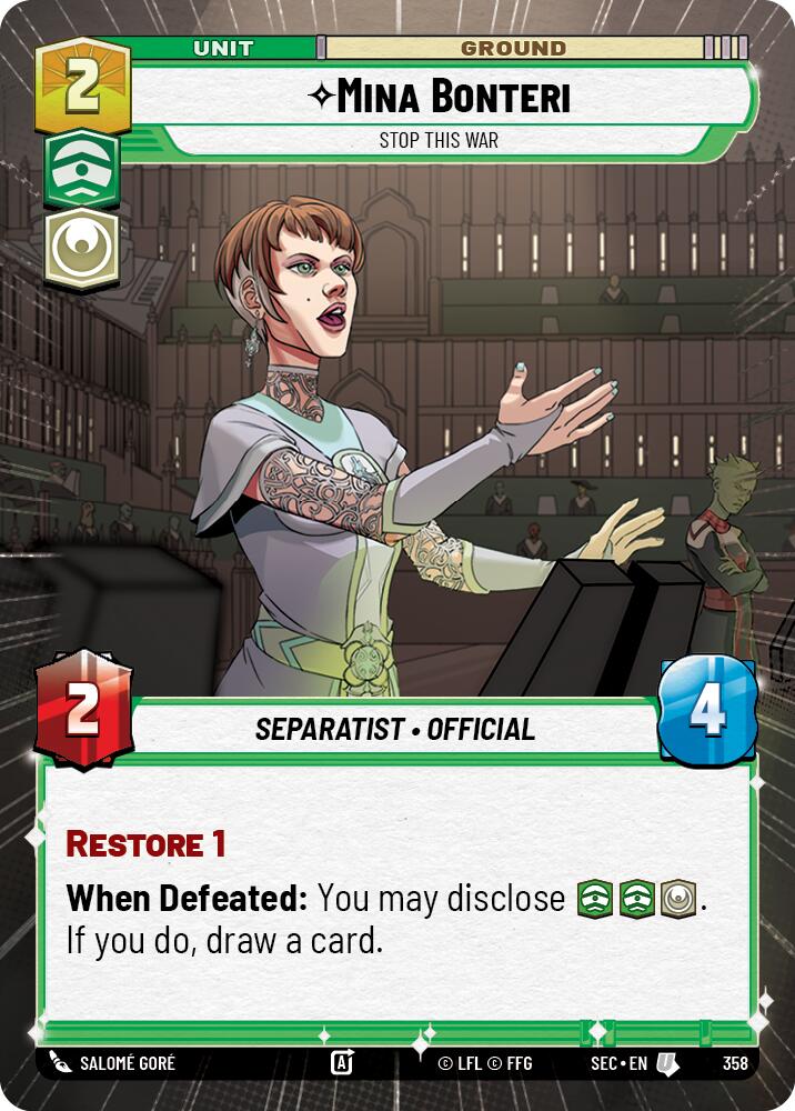 Mina Bonteri - Stop This War (Hyperspace) (358) (358) [Secrets of Power] | Cards and Coasters CA