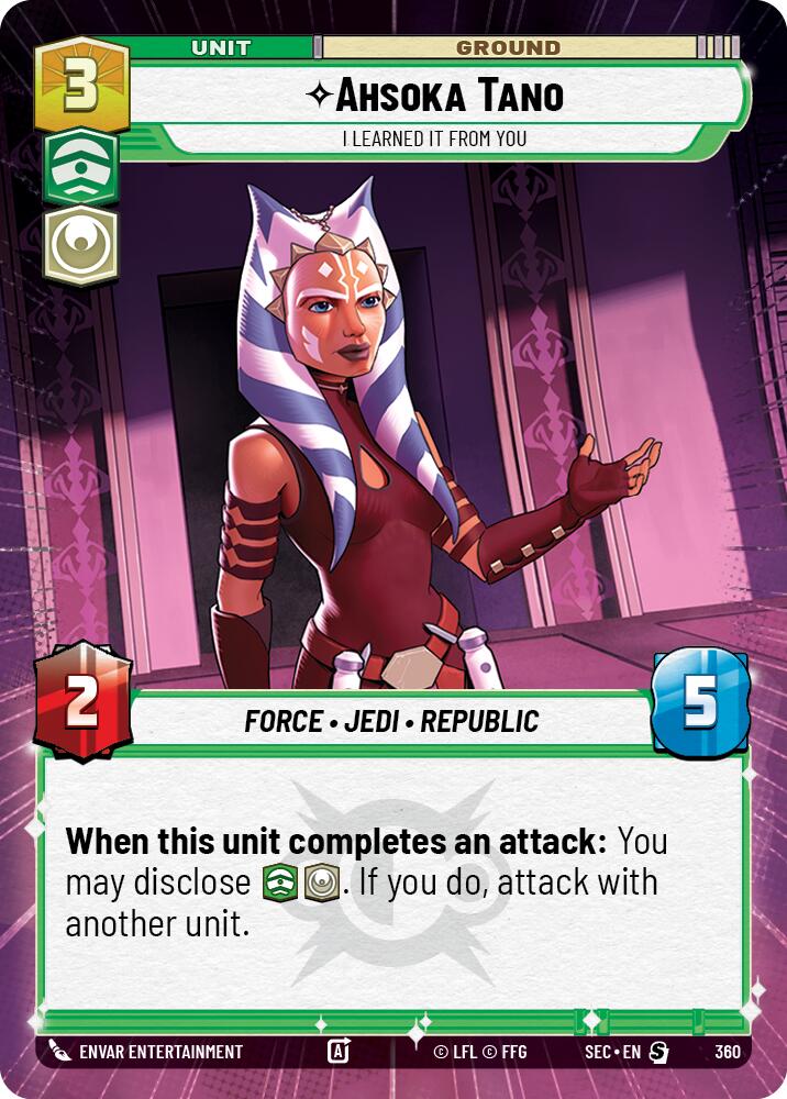 Ahsoka Tano - I Learned It from You (Hyperspace) (360) (360) [Secrets of Power] | Cards and Coasters CA