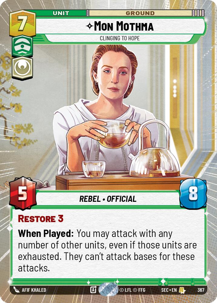 Mon Mothma - Clinging to Hope (Hyperspace) (367) (367) [Secrets of Power] | Cards and Coasters CA