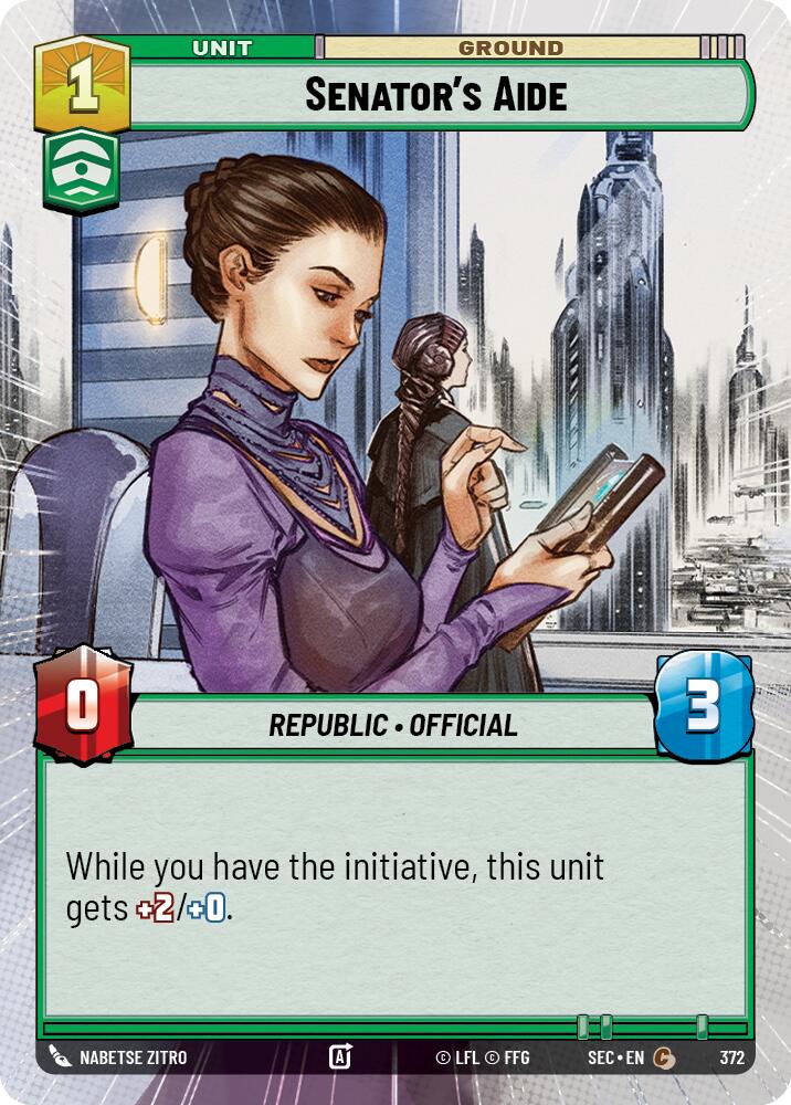 Senator's Aide (372) (Hyperspace) (372) [Secrets of Power] | Cards and Coasters CA