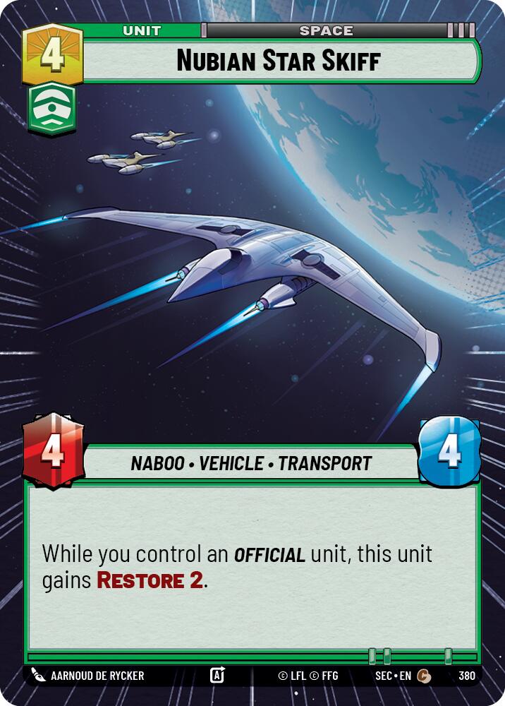 Nubian Star Skiff (380) (Hyperspace) (380) [Secrets of Power] | Cards and Coasters CA