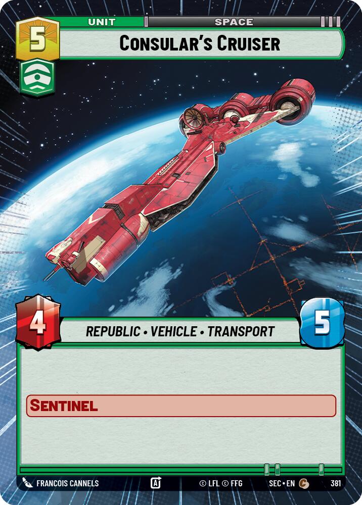 Consular's Cruiser (381) (Hyperspace) (381) [Secrets of Power] | Cards and Coasters CA