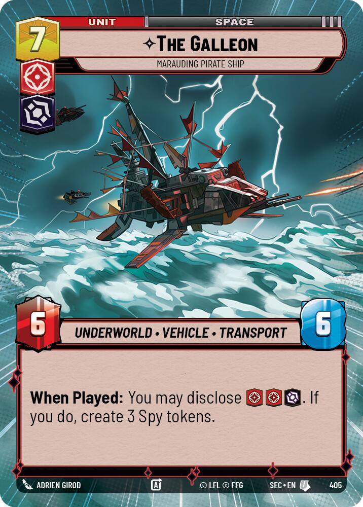 The Galleon - Marauding Pirate Ship (Hyperspace) (405) (405) [Secrets of Power] | Cards and Coasters CA