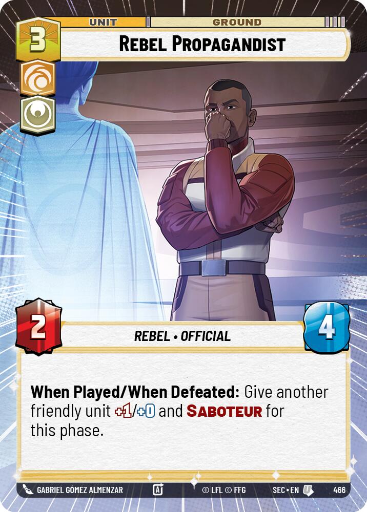 Rebel Propagandist (466) (Hyperspace) (466) [Secrets of Power] | Cards and Coasters CA