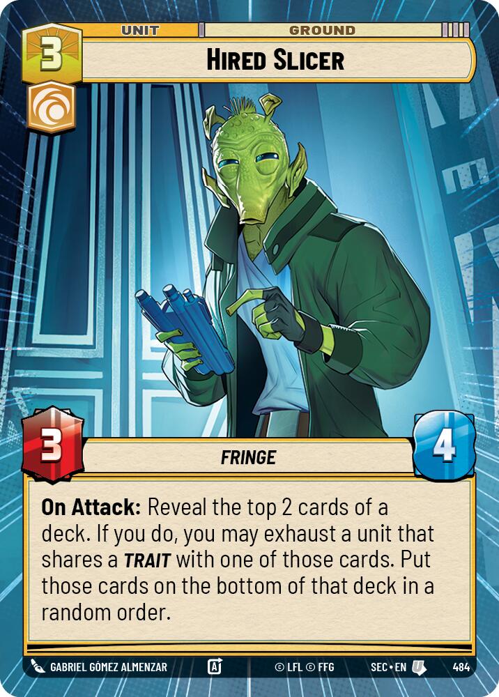 Hired Slicer (484) (Hyperspace) (484) [Secrets of Power] | Cards and Coasters CA