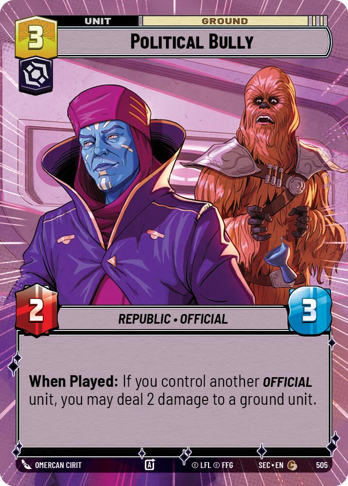 Political Bully (505) (Hyperspace) (505) [Secrets of Power] | Cards and Coasters CA