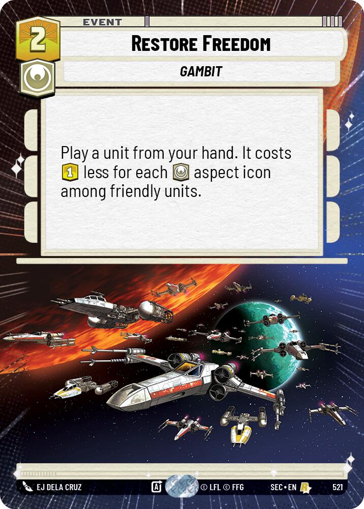 Restore Freedom (521) (Hyperspace) (521) [Secrets of Power] | Cards and Coasters CA