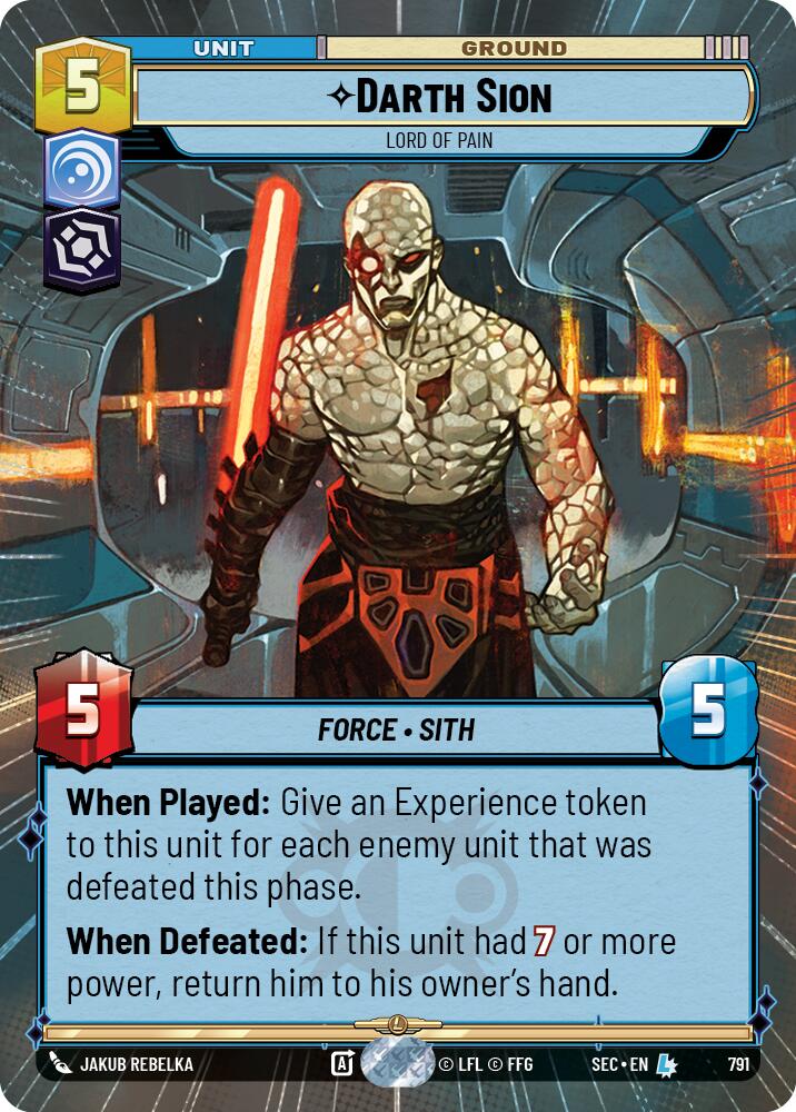 Darth Sion - Lord of Pain (Hyperspace Foil) (791) (791) [Secrets of Power] | Cards and Coasters CA