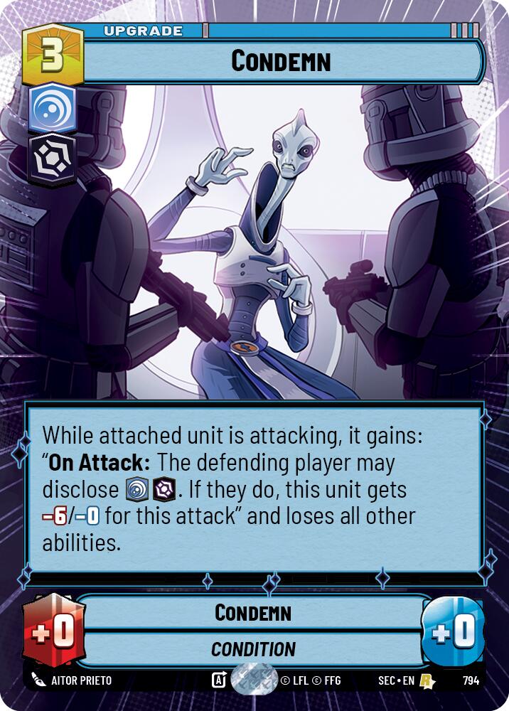 Condemn (794) (Hyperspace Foil) (794) [Secrets of Power] | Cards and Coasters CA
