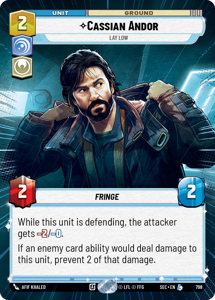 Cassian Andor - Lay Low (Hyperspace Foil) (798) (798) [Secrets of Power] | Cards and Coasters CA