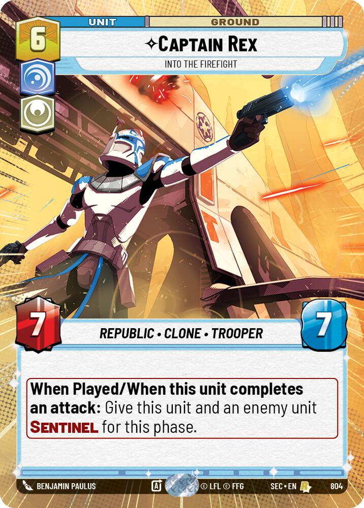 Captain Rex - Into the Firefight (Hyperspace Foil) (804) (804) [Secrets of Power] | Cards and Coasters CA